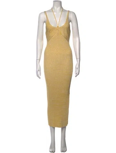 Pre-owned Simkhai Printed Long Dress In Yellow