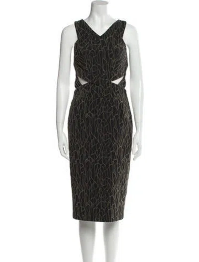 Pre-owned Simkhai Printed Midi Length Dress In Black