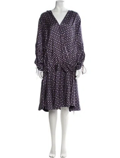 Pre-owned Simkhai Printed Midi Length Dress In Blue