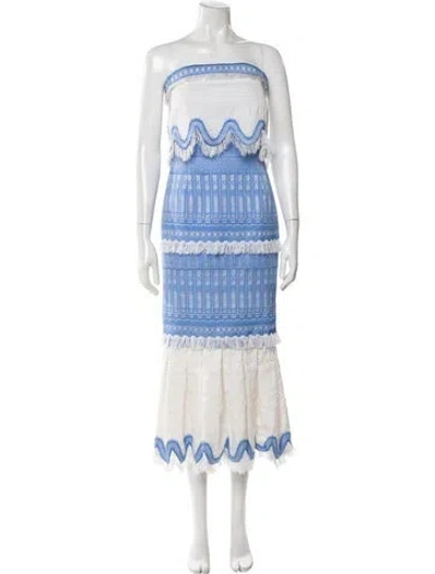 Pre-owned Simkhai Printed Midi Length Dress In Blue
