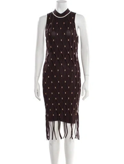 Pre-owned Simkhai Printed Midi Length Dress In Brown