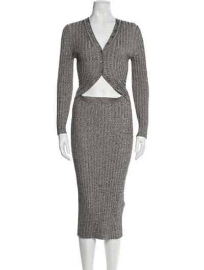Pre-owned Simkhai Printed Midi Length Dress In Gray