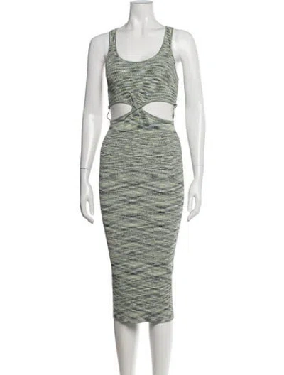 Pre-owned Simkhai Printed Midi Length Dress In Green