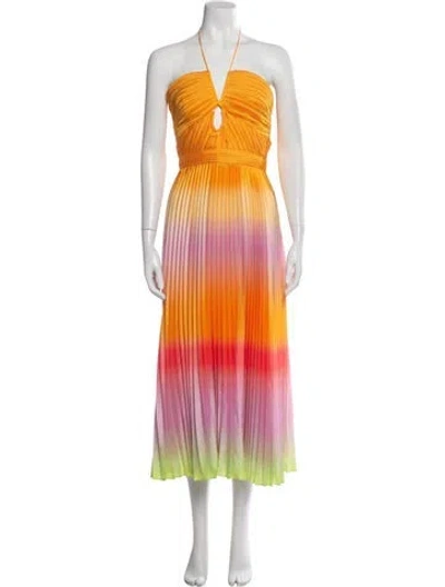 Pre-owned Simkhai Printed Midi Length Dress In Orange