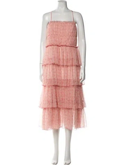 Pre-owned Simkhai Printed Midi Length Dress In Pink