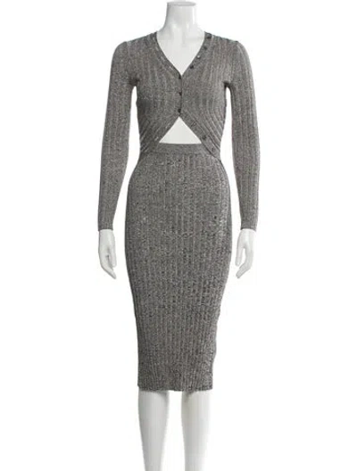 Pre-owned Simkhai Printed Midi Length Dress W/ Tags In Gray