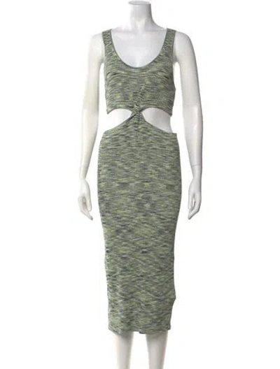 Pre-owned Simkhai Printed Midi Length Dress W/ Tags In Green
