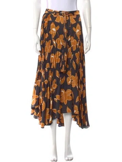 Pre-owned Simkhai Printed Midi Length Skirt In Black
