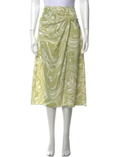 Pre-owned Simkhai Printed Midi Length Skirt In Green