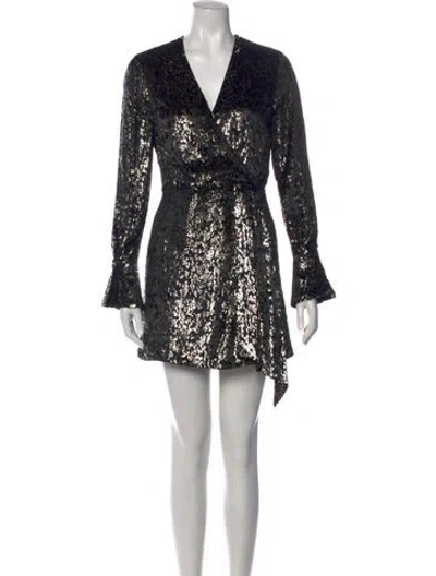 Pre-owned Simkhai Printed Mini Dress In Black