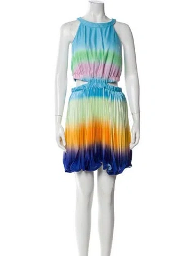 Pre-owned Simkhai Printed Mini Dress In Blue