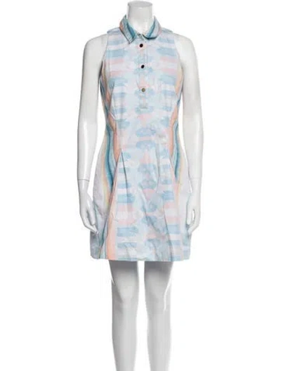 Pre-owned Simkhai Printed Mini Dress In Blue