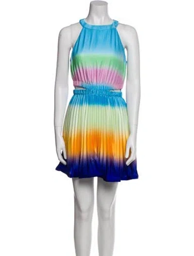 Pre-owned Simkhai Printed Mini Dress In Blue