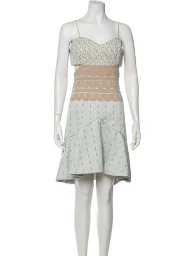 Pre-owned Simkhai Printed Mini Dress In Blue