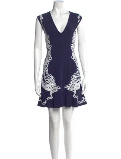 Pre-owned Simkhai Printed Mini Dress In Blue