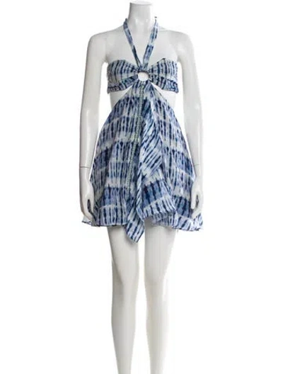 Pre-owned Simkhai Printed Mini Dress In Blue