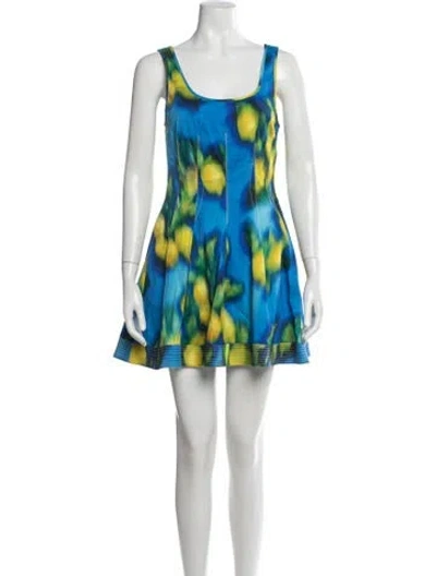 Pre-owned Simkhai Printed Mini Dress In Blue
