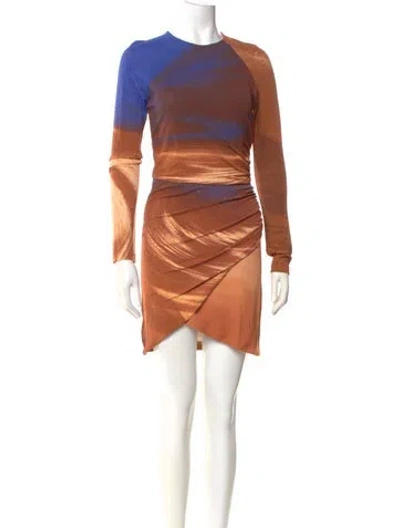 Pre-owned Simkhai Printed Mini Dress In Brown