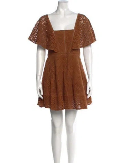 Pre-owned Simkhai Printed Mini Dress In Brown