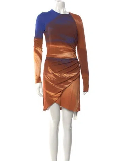 Pre-owned Simkhai Printed Mini Dress In Brown