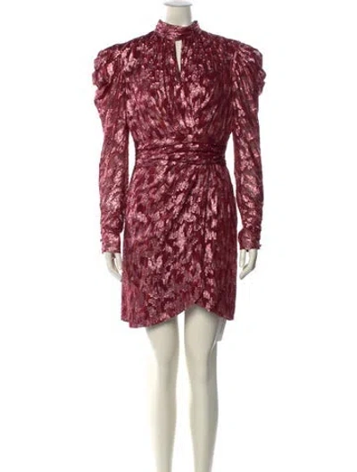 Pre-owned Simkhai Printed Mini Dress In Burgundy