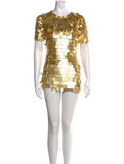 Pre-owned Simkhai Printed Mini Dress In Gold