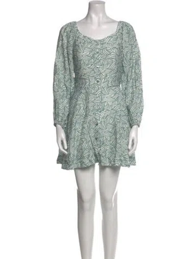 Pre-owned Simkhai Printed Mini Dress In Green