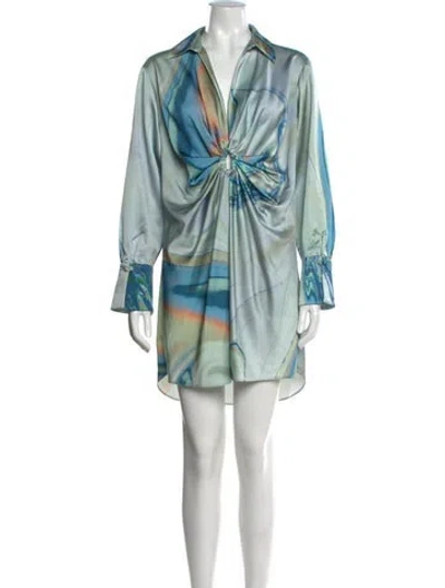 Pre-owned Simkhai Printed Mini Dress In Green