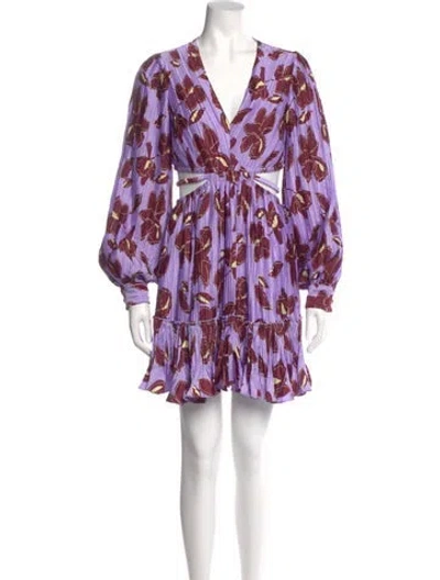 Pre-owned Simkhai Printed Mini Dress In Purple