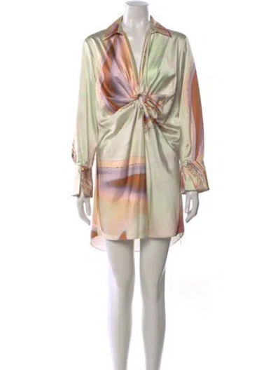 Pre-owned Simkhai Printed Mini Dress In Purple