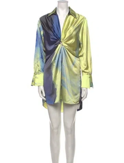 Pre-owned Simkhai Printed Mini Dress W/ Tags In Blue