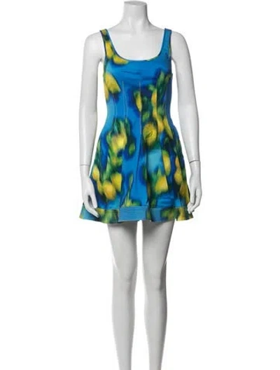 Pre-owned Simkhai Printed Mini Dress W/ Tags In Blue