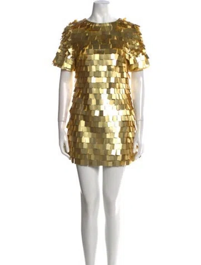 Pre-owned Simkhai Printed Mini Dress W/ Tags In Gold