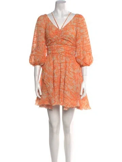 Pre-owned Simkhai Printed Mini Dress W/ Tags In Orange