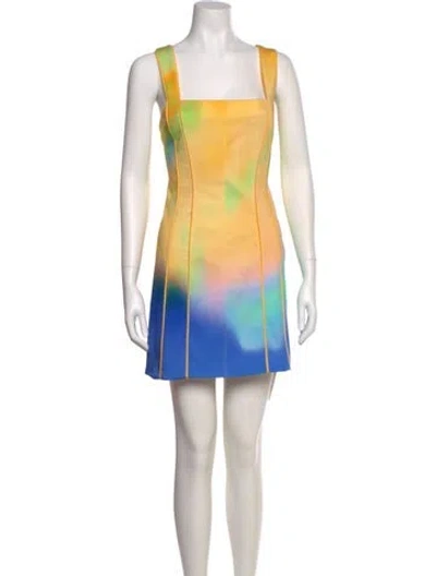 Pre-owned Simkhai Printed Mini Dress In Yellow