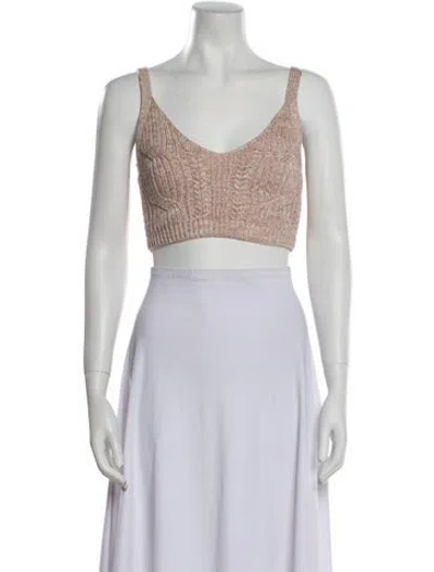 Pre-owned Simkhai Printed Scoop Neck Sweater In Pink