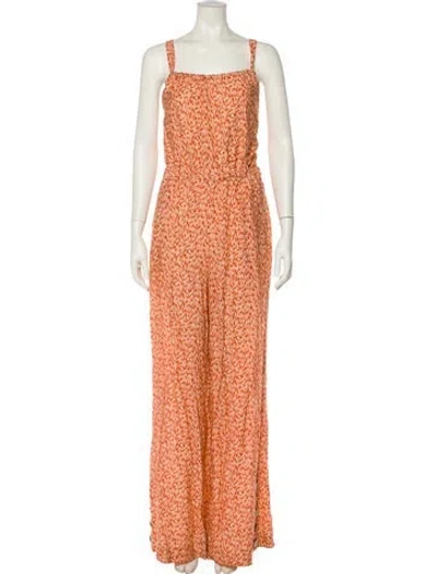 Pre-owned Simkhai Printed Square Neckline Jumpsuit In Red