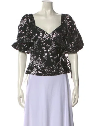 Pre-owned Simkhai Printed V-neck Crop Top In Multi