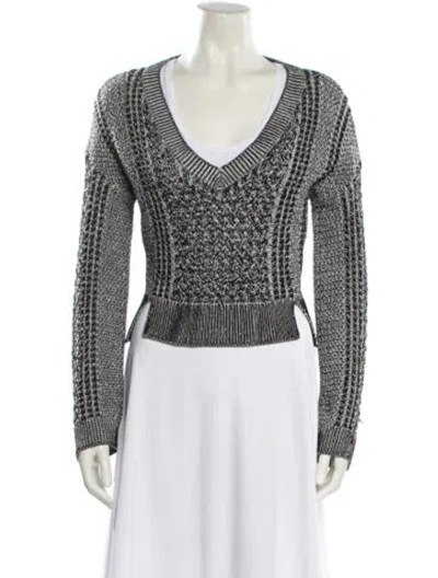 Pre-owned Simkhai Printed V-neck Sweater In Black