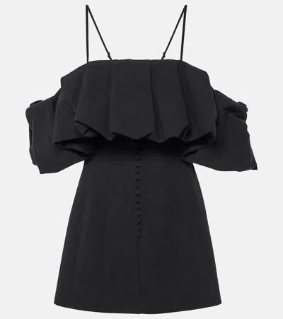 Simkhai Minikleid Aus Einer Baumwoll-leinenmischung Mit Cut-outs In Schwarz