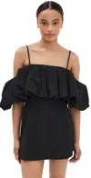 Simkhai Minikleid Aus Einer Baumwoll-leinenmischung Mit Cut-outs In Black