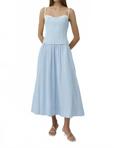 Simkhai Quinlin Bustier Midi Dress In Blue Stripe