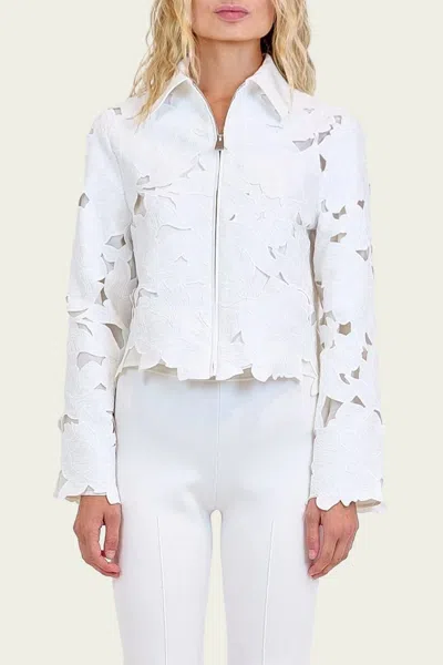 Simkhai Quinn Embroidered Jacket In White