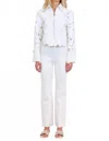 Simkhai Quinn Lace Zip Up Jacket In White In Multi