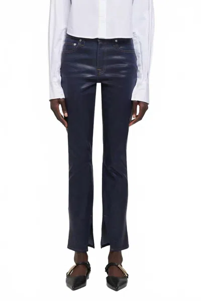 SIMKHAI RAE ANKLE SKINNY JEANS IN COATED INDIGO