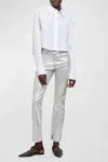Simkhai Rae High Rise Ankle Skinny Jeans In Silver Foil In Silver