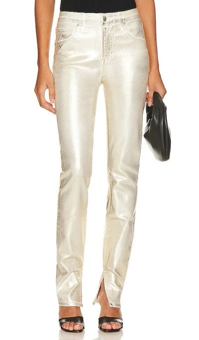 Simkhai Rae High Rise Skinny In Metallic Gold