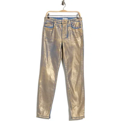 Simkhai Rae High Waist Ankle Skinny Jeans In Gold