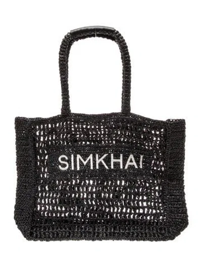 Pre-owned Simkhai Raffia Shoulder Bag W/ Tags In Black