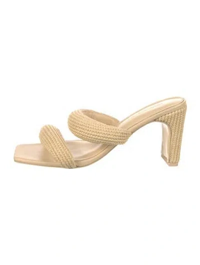 Pre-owned Simkhai Raffia Slides In Neutral